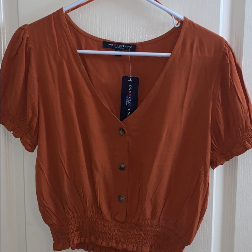 Burnt orange crop top